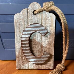 Rustic Brown and Gray Wall Decor with Rope